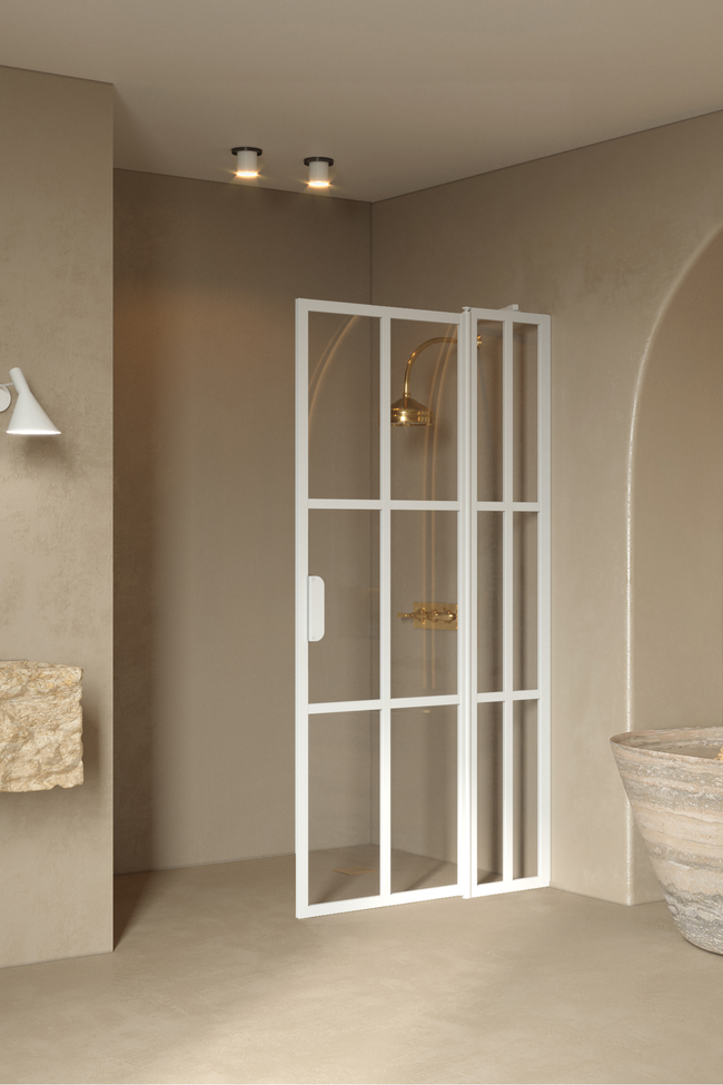 Hinged shower screen with a fixed part Bläk 739 Paris