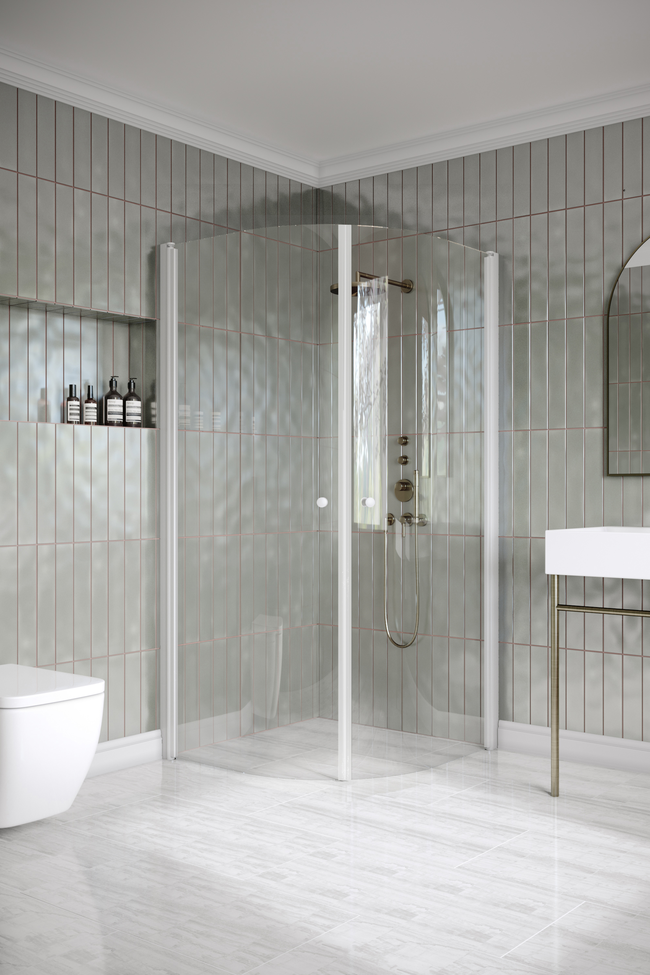 Curved shower enclosure with hinged doors Classic 155 (122x122)