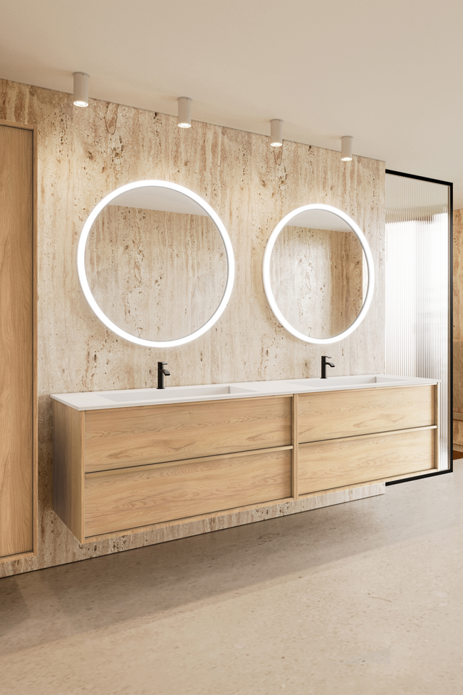 Double cabinet with Corian twin basin Casa H07