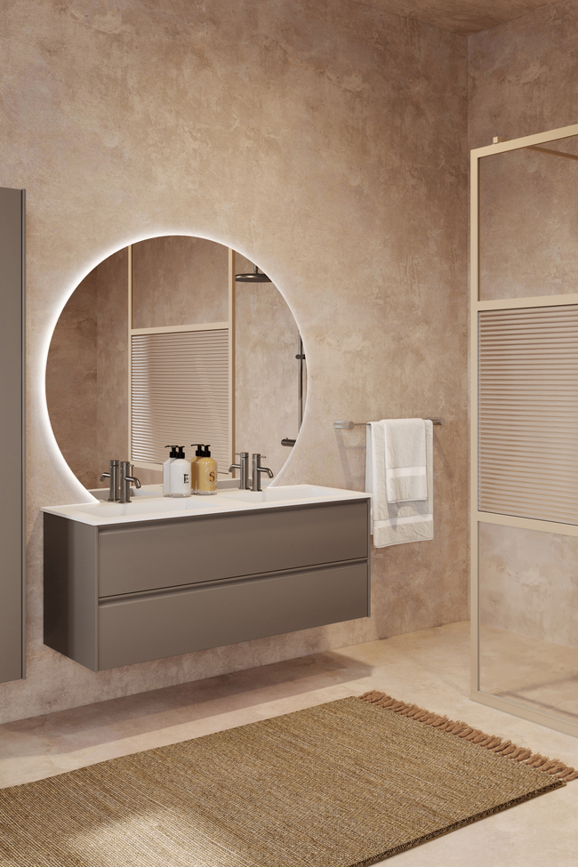 Cabinet with Corian twin basin Luna L05