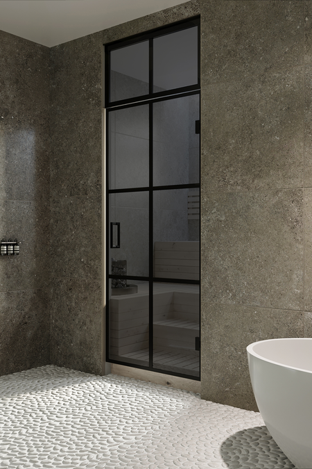 Bastu glasdörr med överfönster Bläk 675 Paris