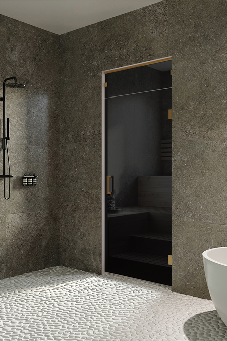 Bastu glasdörr med övre fönster Vetro S62