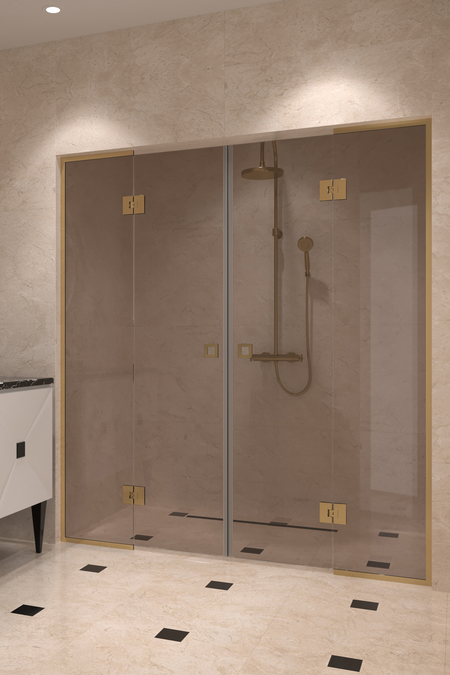 Nisch med vändbara pardörrar, som har fasta delar Vetro 554