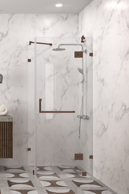 Shower enclosure with hinged doors with fixed parts Vetro 526
