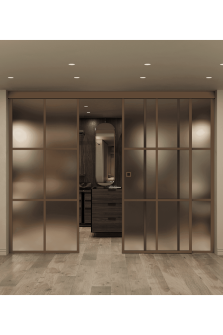 Liukuovi soft closing -mekanismilla ja kahdella kiinteällä seinällä Inne C3P Paris