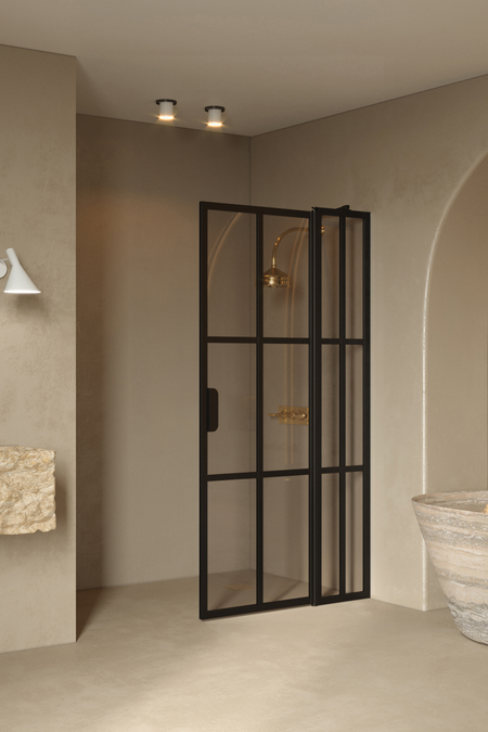 Kääntyvä suihkuseinä kiinteällä osalla Bläk 739 Paris