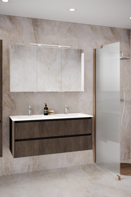 Cabinet with ceramic twin basin Classic K02