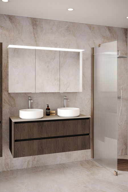 Cabinet with two round countertop basins Classic K05