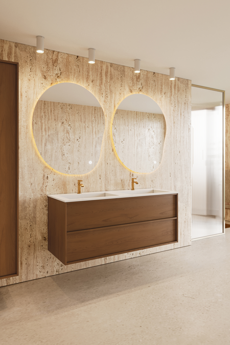 Cabinet with Corian twin basin Casa H05