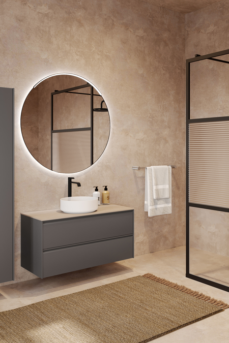 Cabinet with round countertop basin Luna L08