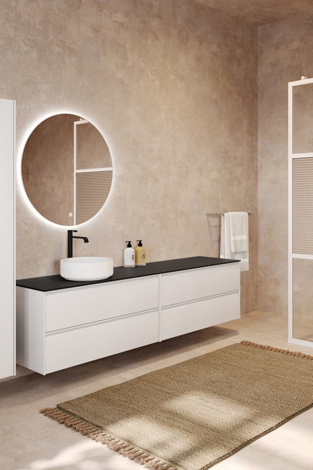 Double cabinet with round countertop basin Luna L09