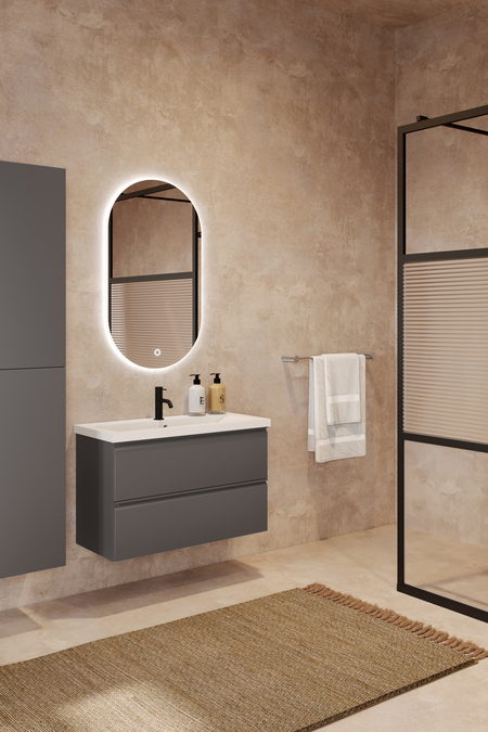 Compact cabinet with ceramic basin Luna Compact L16