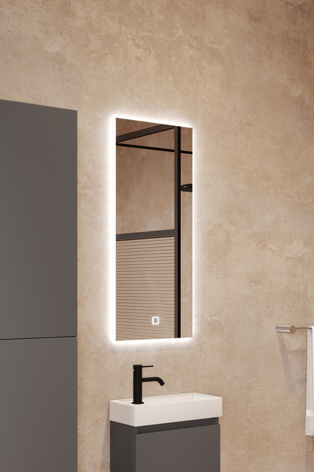 Compact mirror with tuneable ambient lighting Trento U05