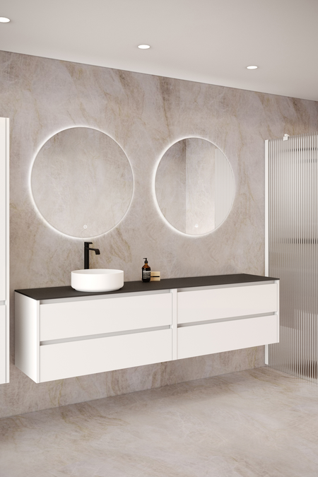 Double cabinet with round countertop basin Classic K04