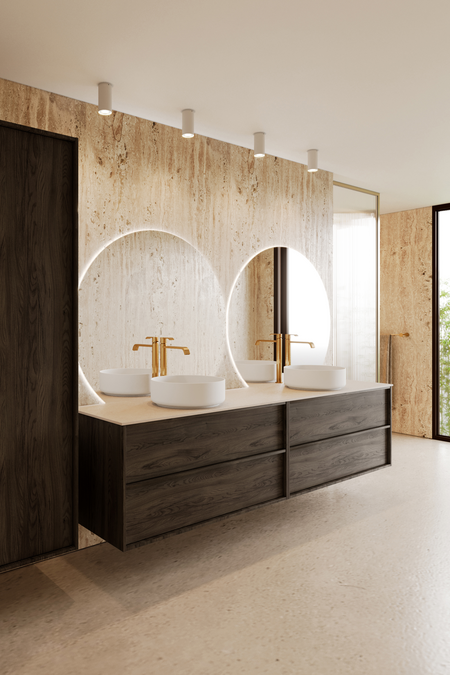 Tupla-allaskaluste kahdella pyöreällä malja-altaalla Casa H11