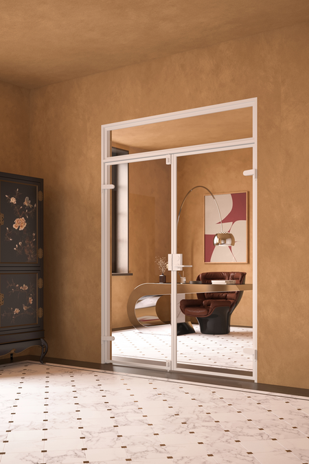 Jambed glass doors with lever bolts and upperwindow Inne M16 New York