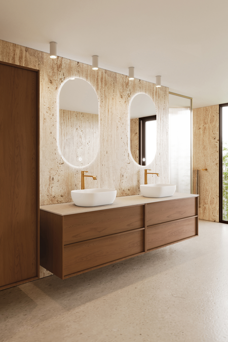 Tupla-allaskaluste kahdella ovaalilla malja-altaalla Casa H15