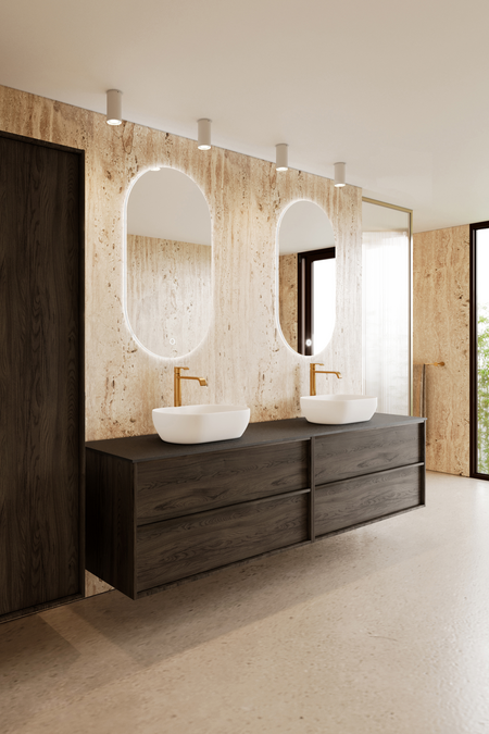 Tupla-allaskaluste kahdella ovaalilla malja-altaalla Casa H15