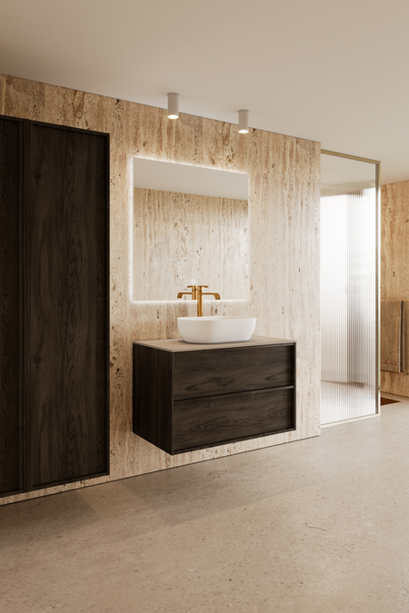 Cabinet with oval countertop basin Casa H12