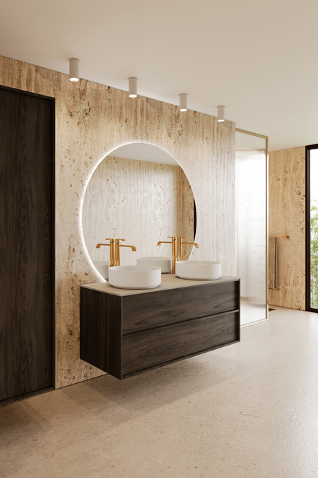 Allaskaluste kahdella pyöreällä malja-altaalla Casa H10