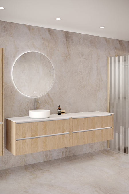 Double cabinet with round countertop basin Classic K04