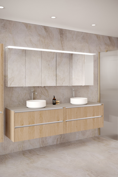 Tupla-allaskaluste kahdella pyöreällä malja-altaalla Classic K06