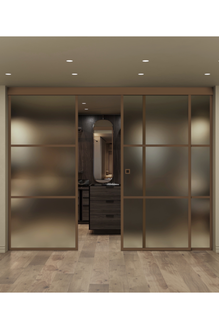 Sliding door with soft closing mechanism and 2 fixed walls Inne C3T Tokyo