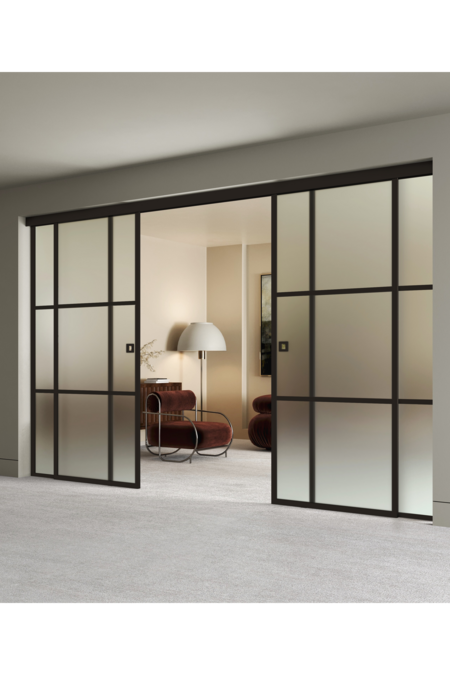 Double sliding doors with soft closing mechanism and 2 fixed walls Inne C4T Tokyo
