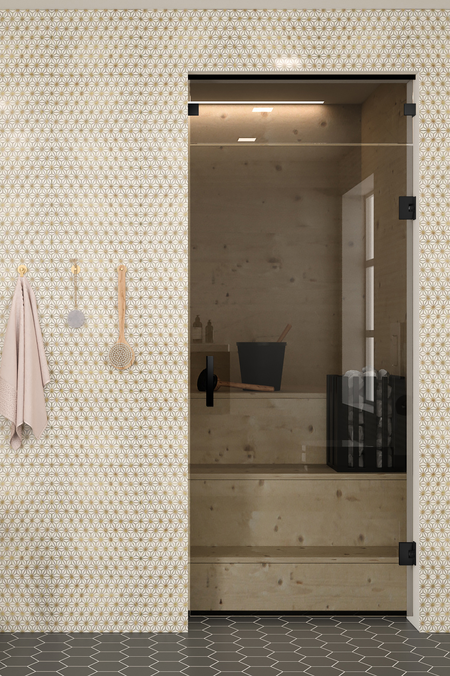 Sauna glass door with upper window Classic 662